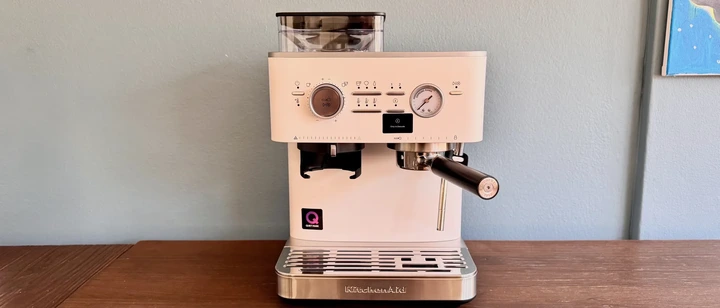 The KitchenAid Semi-Automatic Espresso Machine is excellent — and now I think all manual machines should feature flat-bottomed porta filters